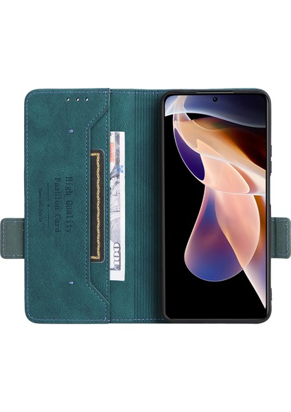 Xiaomi Redmi Için Note 11 Pro 5g (Çin) (Mediatek)/11 Pro+ 5g Donanım Tasarımı Pu Deri Kitap Kılıf Stand Manyetik Kapatma Flip Cüzdan Kapak Blue (Yurt Dışından) fırsatları