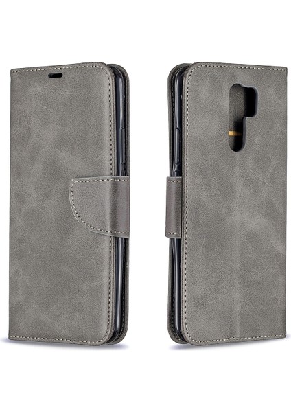 Cüzdan Standı Pu Deri Telefon Koruma Çantası Xiaomi Redmi 9-Grey (Yurt Dışından) fırsatları