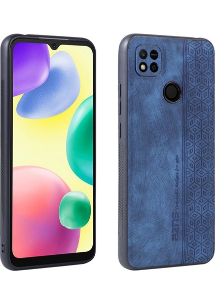 Xiaomi Için Redmi 10A/REDMI 9c/redmi 9c Nfc Baskılı Desen Anti-Drop Telefon Kılıfı Pu Deri Kaplamalı Tpu Kapak Mavisi (Yurt Dışından)