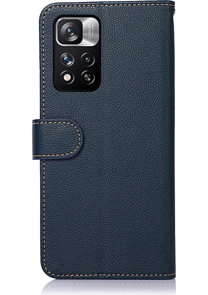 Khazneh Rfid Litchi Engelleme Dokusu Telefon Kabuğu Iyi Korumalı Anti-Hırsızlık, Xiaomi Için Stant Cüzdanı ile Deri Kapak Not 11 Pro 5g (Çin) (Mediatek)/11 Pro+ 5g-Blue (Yurt Dışından) fırsatları