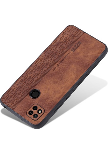 Xiaomi Için Redmi 10A/REDMI 9c/redmi 9c Nfc Pu Deri Kaplamalı Tpu Kılıf Anti-Düşük Basılı Desenli Desen Telefon Kapak-Kahverengi (Yurt Dışından) modelleri