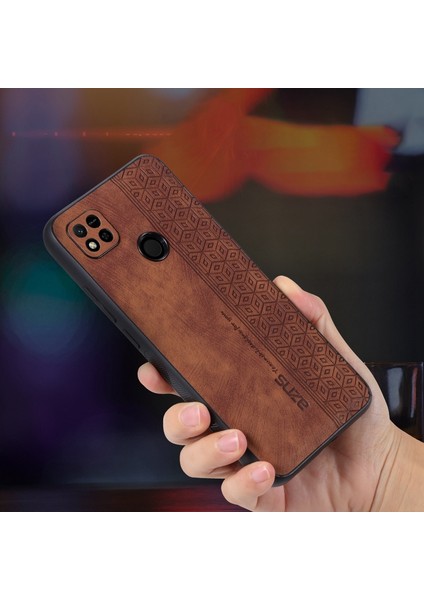 Xiaomi Için Redmi 10A/REDMI 9c/redmi 9c Nfc Pu Deri Kaplamalı Tpu Kılıf Anti-Düşük Basılı Desenli Desen Telefon Kapak-Kahverengi (Yurt Dışından) fırsatları