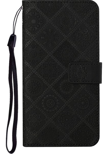 Basılı Çiçek Deri Manyetik Flip Şok Geçirmez, Xiaomi Redmi 10 4g (2021)/REDMI 10 2022 4g/redmi Not 11 4g (Mediatek)/redmi 10 Prime-Black (Yurt Dışından) modelleri