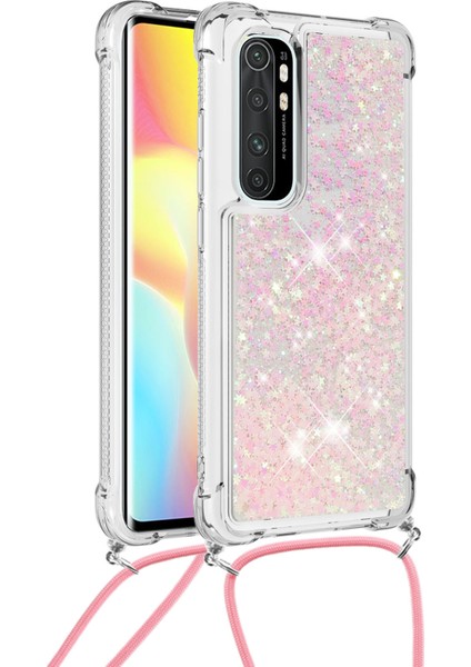 Tpu Quicksand Tasarım Cep Telefonu Koruyucu Kapak Xiaomi Mı Için Asma Kayış Not 10 Lite-Pink Için (Yurt Dışından)