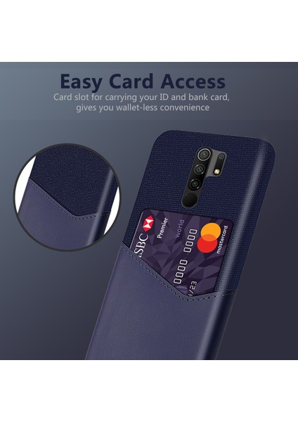 Xiaomi Redmi 9-Blue Için Kumaş+Pu Deri Kaplı Pc Kapağı (Yurt Dışından) fırsatları