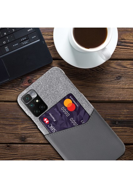 Kumaş Doku Pu Deri+Pc Kart Yuvası Hibrit Telefon Kılıfı Koruyucu Kabuk Xiaomi Redmi Not 11 4g (Mediatek)/10 4g (2021)/10 2022 4g-Gre (Yurt Dışından) fırsatları