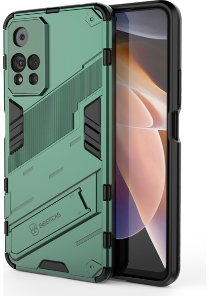 Şok Geçirmez Yumuşak Tpu Sert Pc Sırt Çizilmeye Dayanıklı Kapak Xiaomi Redmi Için Kickstand ile Note 11 Pro 5g (Çin) (Mediatek)/11 Pro+ 5g-Green (Yurt Dışından) fiyatları