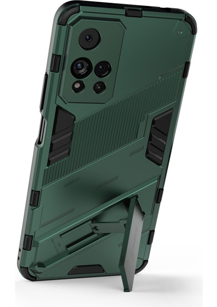 Şok Geçirmez Yumuşak Tpu Sert Pc Sırt Çizilmeye Dayanıklı Kapak Xiaomi Redmi Için Kickstand ile Note 11 Pro 5g (Çin) (Mediatek)/11 Pro+ 5g-Green (Yurt Dışından) fırsatları