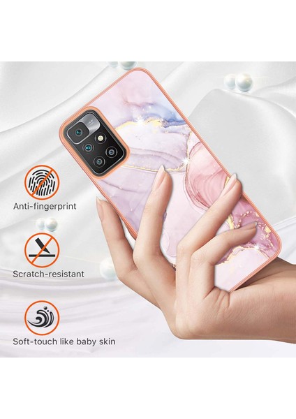 Mermer Tasarım Elektrokaplatma Kenarı Imd Iml Tpu Xiaomi Redmi Için Scratch-Dirençli Telefon Geri Kapak Kılıfı Not 11 4g (Mediatek)/10 4g (2021)/10 2022 4g/10 Prime-Rose Gold (Yurt Dışından) fiyatları