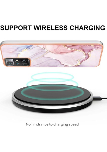 Mermer Tasarım Elektrokaplatma Kenarı Imd Iml Tpu Xiaomi Redmi Için Scratch-Dirençli Telefon Geri Kapak Kılıfı Not 11 4g (Mediatek)/10 4g (2021)/10 2022 4g/10 Prime-Rose Gold (Yurt Dışından) modelleri