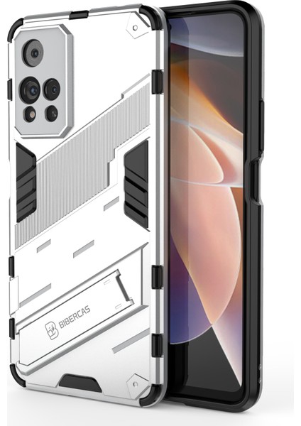 Şok Geçirmez Yumuşak Tpu Sert Pc Sırt Çizilmeye Dayanıklı Kapak, Xiaomi Için Kickstand ile Çizilmeye Dayanıklı Kapak Note 11 Pro 5g (Çin) (Mediatek)/11 Pro+ 5g-Beyaz (Yurt Dışından) fiyatları
