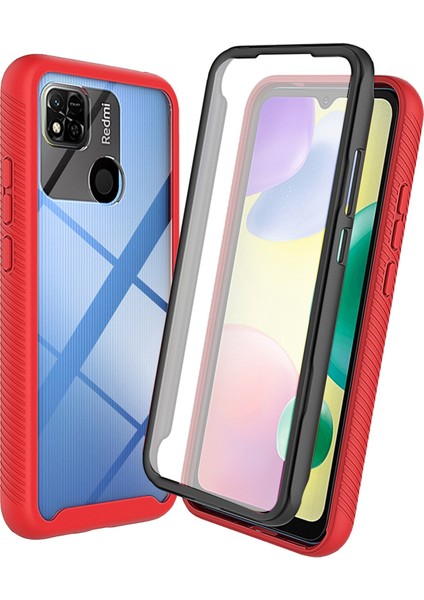 Pc+Tpu Xiaomi Redmi 9c/9c NFC/10A Için Hibrit Kılıf, Tam Kapsam Pet Ekran Koruyucu-Kırmızılı 3'ü Şok Geçirmez Telefon Kabuğu (Yurt Dışından)