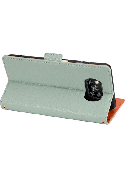 Ekleme Tasarım Litchi Doku Deri Deri Şok Geçirmez Cüzdan Xiaomi Için Kayış ile Stand Flip Kapak (Yurt Dışından)