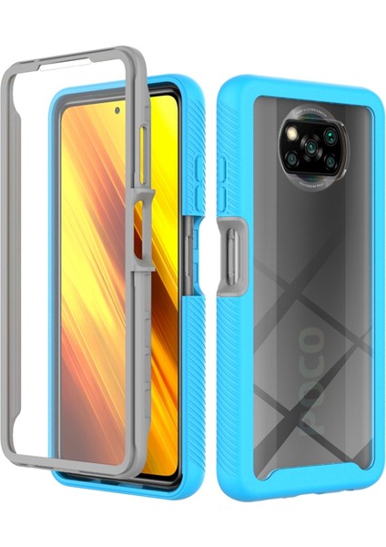 Xiaomi Poco X3/poco X3 Pro/poco X3 Nfc Giyim Karşıtı Pc+Tpu Hibrid Koruyucu Koruma Pet Ekranı Koruyucu Baby Mavi ile 3'ü 1 Arada Telefon Kapağı (Yurt Dışından)
