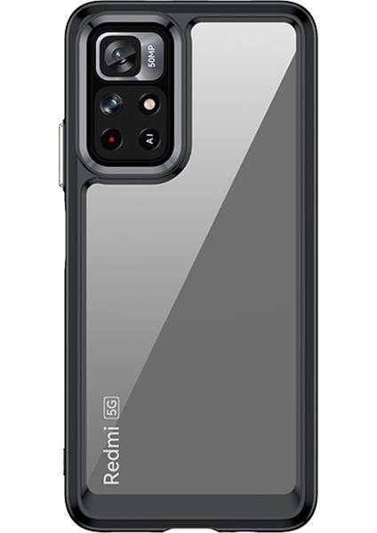 Xiaomi Redmi Için Note 11 5g (Çin) (Mediatek)/not 11S 5g/not 11T 5g Tpu+Akrilik Net Telefon Kılıfı Bağımsız Pc Buttons-Black (Yurt Dışından)