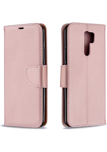 Xiaomi Redmi Için Cüzdan Kapağı ile Litchi Cilt Şık Deri 9-Rose Altın (Yurt Dışından) fırsatları