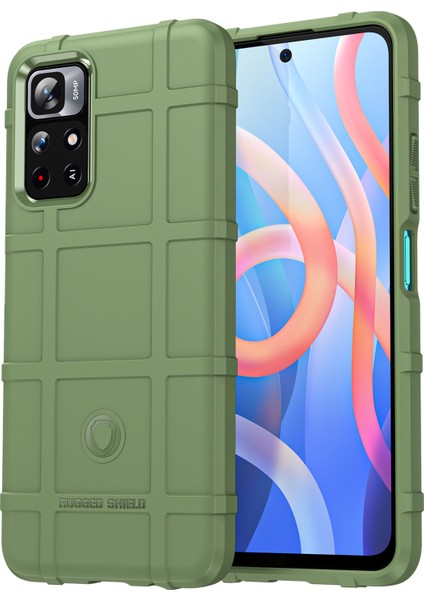 Xiaomi Redmi Için Not 11 5g (Çin) (Mediatek)/not 11T 5g/not 11S 5g Şık Sağlam Kare Izgara Tasarım Kalınlaştırılmış Tpu Şok Geçirmez (Yurt Dışından)