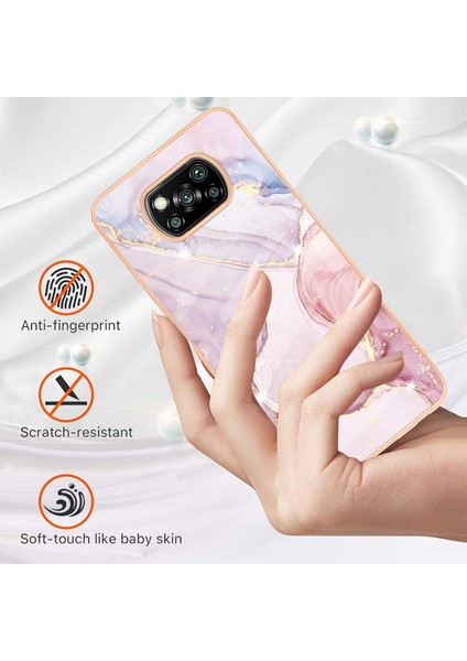 Imd Elektrokaplatma Mermer Desen Telefon Kabuğu Koruyucusu Xiaomi Poco X3 Nfc/poco X3/poco X3 Pro-Rose Gold (Yurt Dışından)