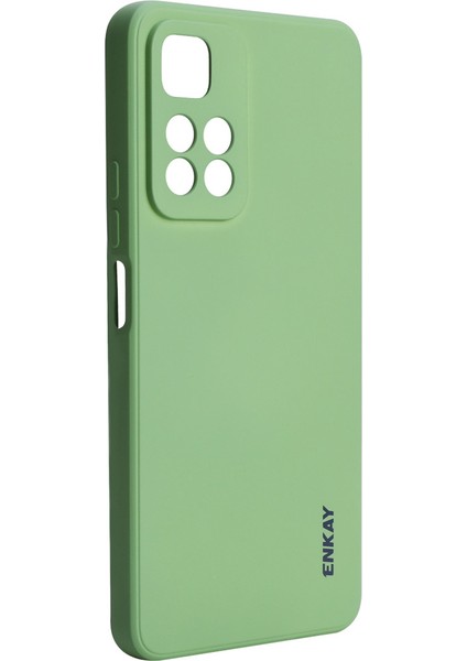 Düz Renk Düz Kenar Sıvı Silikon Kesin Kesim Şok Geçirmez Telefon Kılıfı Xiaomi Redmi Note 11 Pro 5g (Çin) (Mediatek)/not 11 Pro+ 5g-Işık Yeşil (Yurt Dışından)