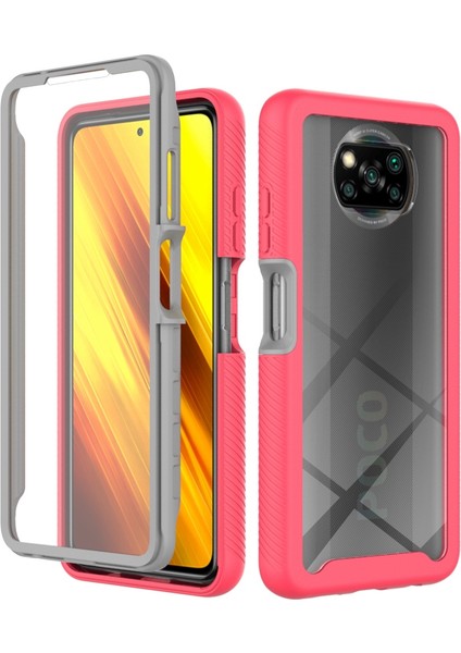 Xiaomi Poco X3/poco X3 Pro/poco X3 Nfc Giyim Karşıtı Pc+Tpu Hibrid Koruyucu Koruma Pet Ekranı Koruyucu-Pembe (Yurt Dışından)