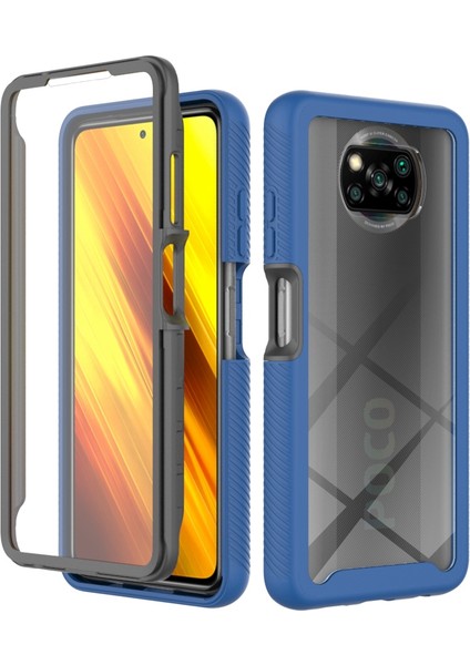 Xiaomi Poco X3/poco X3 Pro/poco X3 Nfc Giyim Karşıtı Pc+Tpu Hibrid Koruyucu Koruma Pet Ekranı Koruyucu-Dark Mavi ile 3'ü 1 Arada Telefon Kapağı (Yurt Dışından)