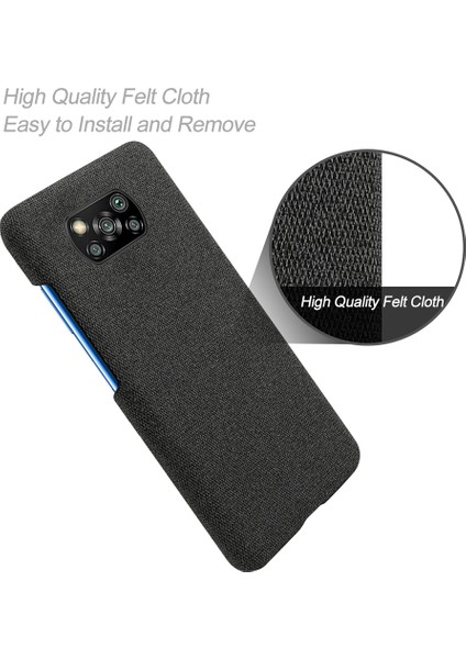 Kumaş Doku Xiaomi Poco Için Plastik Geri Kılıf (Yurt Dışından)