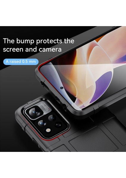 Anti-Cratch Telefon Kasası Engebeli Kare Izgara Tasarımı Kalınlaştırılmış Tpu Telefonu Xiaomi Redmi Için Note 11 Pro 5g (Çin) (Mediatek)/not 11 Pro+ 5g-Black (Yurt Dışından) fırsatları