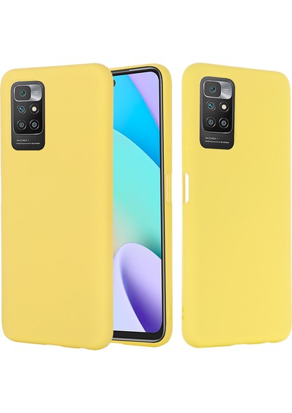 Sıvı Silikon+Yumuşak Mikrofiber Astar Ince Arka Kapak Xiaomi Redmi 10 4g (2021)/REDMI 10 2022 4g/redmi Not 11 4g (Mediatek)/redmi 10 Prime-Sarı (Yurt Dışından) modelleri