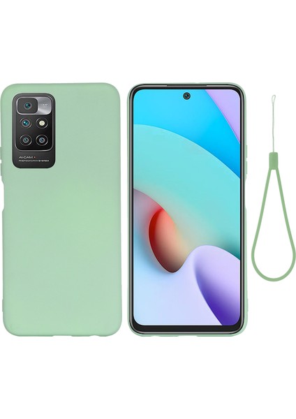 Sıvı Silikon+Yumuşak Mikrofiber Astar Xiaomi Redmi 10 4g (2021)/REDMI 10 2022 4g/redmi Not 11 4g (Mediatek)/redmi 10 Prime-Green (Yurt Dışından)