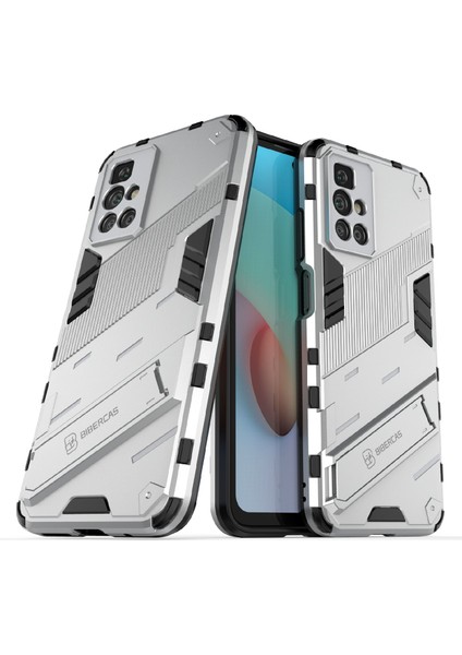 Xiaomi Için Redmi 10 4g (2021)/REDMI 10 2022 4g/redmi Not 11 4g (Mediatek) Zırh Şok Geçirmez Yumuşak Tpu+Sert Pc Kickstand Geri Kapak-Beyaz (Yurt Dışından)