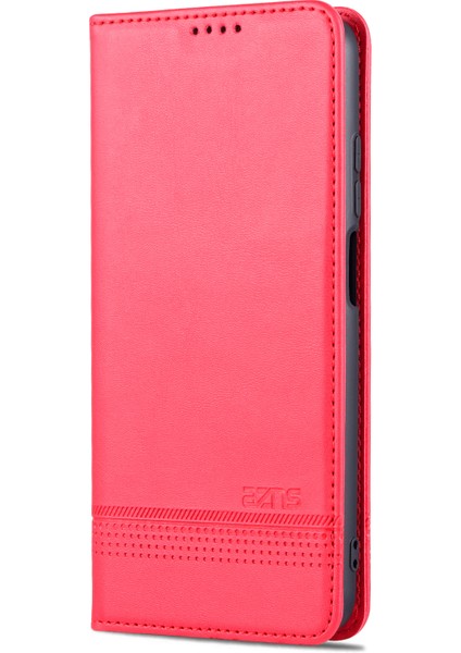 Dayanıklı Cüzdan Tasarım Pu Deri Deri Şok Geçirmez Telefon Kapak Kılıfı Xiaomi Redmi 10 4g (2021)/REDMI 10 2022 4g/redmi Note 11 4g (Mediatek)/redmi 10 Prime-Red (Yurt Dışından)