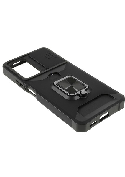 Kamera Kaydırıcı Anti-Fall Koruma Pc+ Tpu Telefon Kılıf Kartı Yuvası ve Kickstand Tasarım Telefon Kapağı Xiaomi Redmi Note 11 Pro 5g (Çin) (Mediatek)/note 11 Pro+ 5g-Black (Yurt Dışından) fırsatları