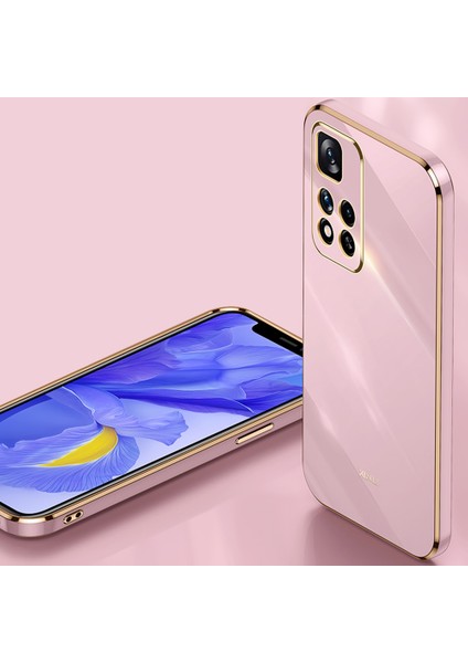 Xiaomi Redmi Için Xinli Note 11 Pro 5g (Çin) (Mediatek)/not 11 Pro+ 5g Hassas Lens Kesim Tpu Akıllı Telefon Şok Geçirmez Kasa Şık Elektrografta Altın Kenar Telefon Kapak-Mavi (Yurt Dışından)