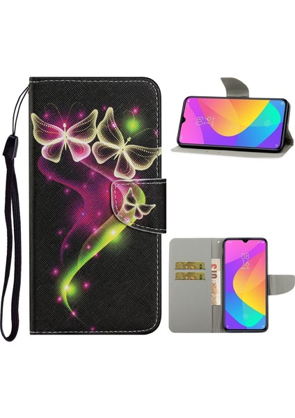 Desen Deri Cüzdan Xiaomi Için Kullanışlı Kayış ile Şık Stant Çantası (Yurt Dışından)