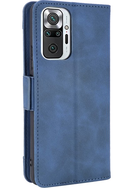 Çoklu Kart Yuvası Tasarım Deri Cüzdan Kılıfı Xiaomi Redmi Note 10 Pro/note 10 Pro Max Anti-Drop Telefon Aksesuar-Mavisi (Yurt Dışından) modelleri