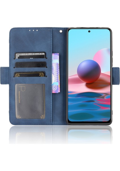Çoklu Kart Yuvası Tasarım Deri Cüzdan Kılıfı Xiaomi Redmi Note 10 Pro/note 10 Pro Max Anti-Drop Telefon Aksesuar-Mavisi (Yurt Dışından) fırsatları