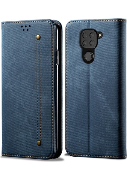 Xiaomi Redmi Için Retro Style Kot Ceza Deri Kabuk Not 9/redmi 10X 4g-Mavi (Yurt Dışından)