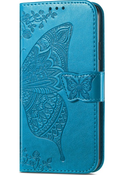 Baskılı Kelebek Çiçek Deri Telefon Cüzdan Xiaomi Için Redmi 10 4g (2021)/REDMI 10 2022 4g/redmi Not 11 4g (Mediatek)/redmi 10 Prime-Blue (Yurt Dışından) fiyatları