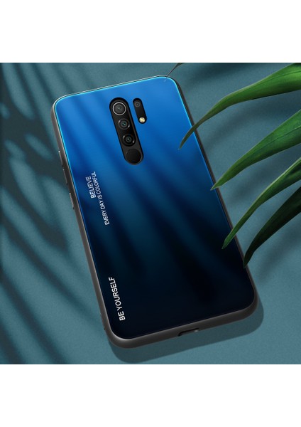 Xiaomi Redmi Için 9-Mavi/siyah Için Gradyan Renk Temperli Cam+Pc+Tpu Kabuğu (Yurt Dışından)