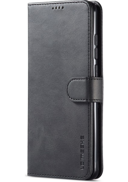 Cowhide Doku Deri Cüzdan Stand Telefon Kılıfı Xiaomi Redmi 9-Black (Yurt Dışından) fiyatları