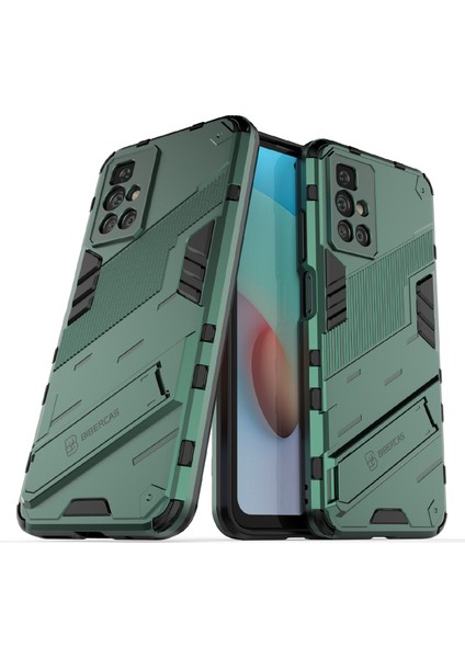 Xiaomi Redmi 10 4g (2021)/REDMI 10 2022 4g/redmi Not 11 4g (Mediatek) Zırh Şok Geçirmez Yumuşak Tpu+Sabit Pc Kickstand Sırt Örtü Yeşili (Yurt Dışından)