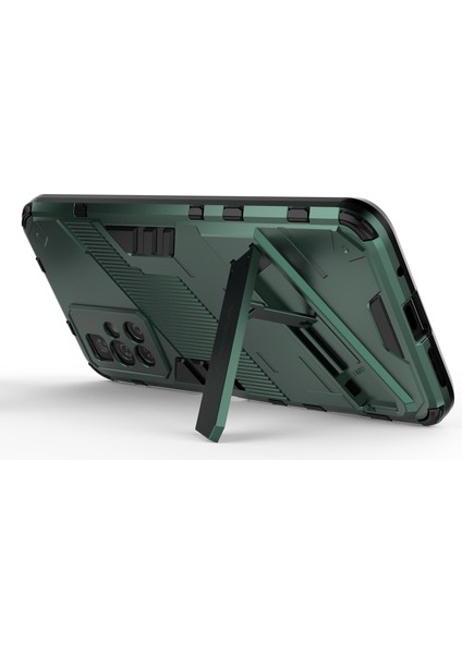 Xiaomi Redmi 10 4g (2021)/REDMI 10 2022 4g/redmi Not 11 4g (Mediatek) Zırh Şok Geçirmez Yumuşak Tpu+Sabit Pc Kickstand Sırt Örtü Yeşili (Yurt Dışından) modelleri