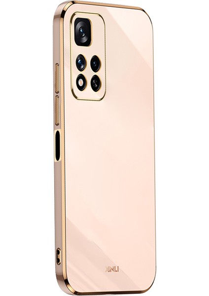 Xiaomi Redmi Için Xinli Note 11 Pro 5g (Çin) (Mediatek)/not 11 Pro+ 5g Hassas Lens Kesim Tpu Akıllı Telefon Şok Geçirmez Kasa Şık Elektrografta Altın Kenar Telefon Kapak Pembe (Yurt Dışından)