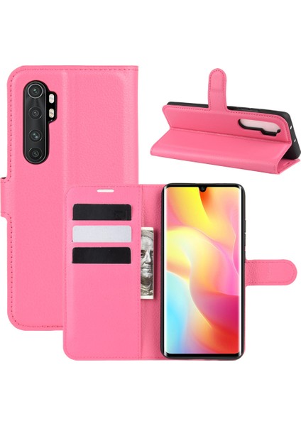 Xiaomi Mi Için Litchi Cilt Manyetik Deri Stand Kılıfı Not 10 Lite-Rose (Yurt Dışından)