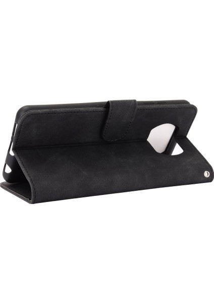 Cilt Touch Koruyucu Cüzdan Stand Deri Deri Flip Kılıfı Xiaomi Poco X3 Nfc Alıcı Delik-Black ile (Yurt Dışından)