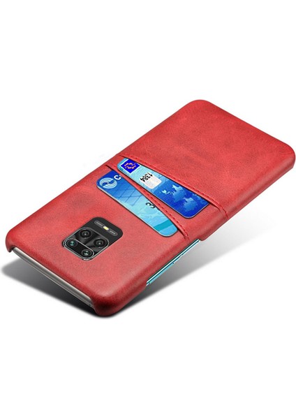 Çift Kart Yuvaları Pu Deri Kaplamalı Plastik Telefon Xiaomi Için Sert Kapak Note 9 Pro/9 Pro Max/9s-Red (Yurt Dışından) fırsatları