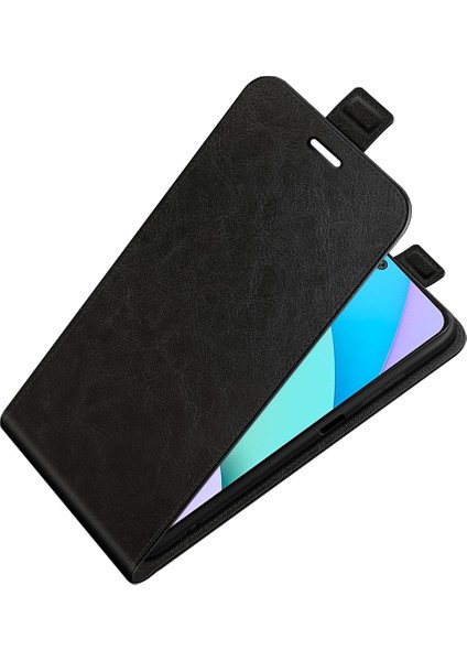 Xiaomi Redmi Için Tek Kart Tutucu ile Dikey Flip Screas Dayanıklı Çılgın At Deri Kılıfı 10 Black (Yurt Dışından) fırsatları