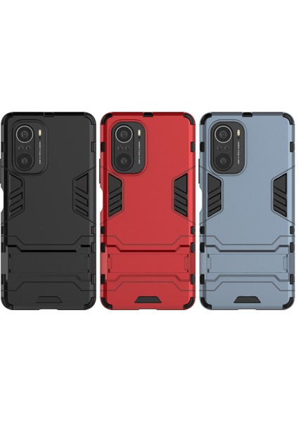 2 Kickstand Plastik+Tpu Hibrid Telefon Arka Kapak Kasası Xiaomi Redmi K40/REDMI K40 Pro/poco F3/mi 11I-KIRMIZI (Yurt Dışından) fiyatları