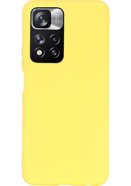 Pürüzsüz Dokunmatik Silikon Ince Yumuşak Mikrofiber Astar, Xiaomi Redmi Için Kayışla Koruyucu Kasa Not 11 Pro 5g (Çin) (Mediatek)/11 Pro+ 5g-Sarı (Yurt Dışından) modelleri