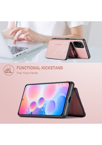 Xiaomi Redmi K40/K40 Pro/mi 11I Için Fermuarlı Cüzdan Tasarımı ile Manyetik Çıkarılabilir Damla Geçirmez Hibrit Kasa (Yurt Dışından)